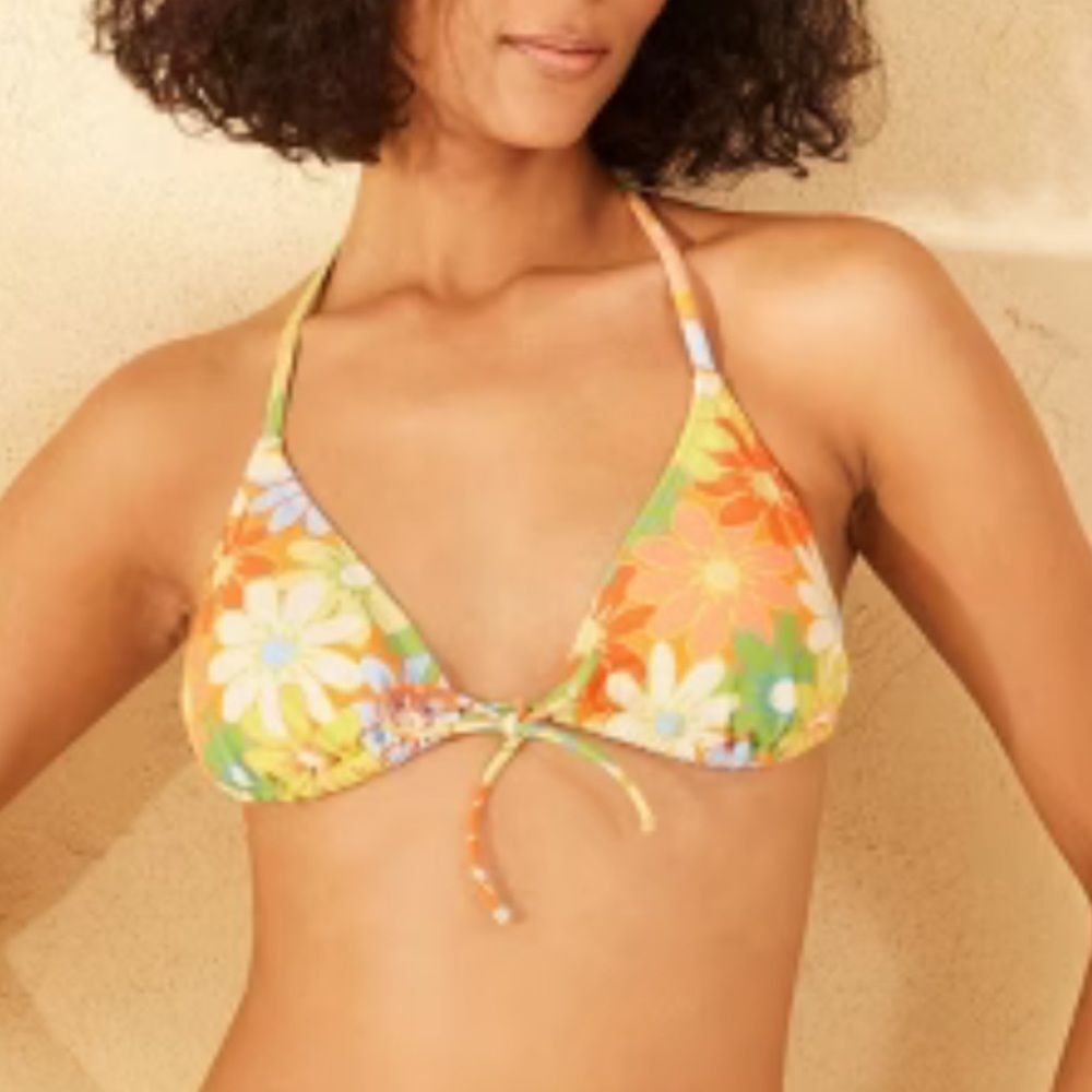 Wild Fable Floral Triangle Bikini Yellow and Orange, Size XL, NWT